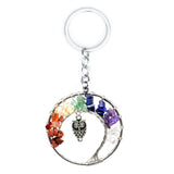 7 Chakra Quartz Natural Stone Tree of Life pendulum Pendant Necklace for Women  Healing Crystal Necklaces Pendants Reiki Jewelry