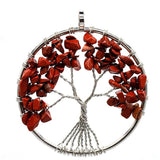7 Chakra Quartz Natural Stone Tree of Life pendulum Pendant Necklace for Women  Healing Crystal Necklaces Pendants Reiki Jewelry