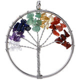 7 Chakra Stones Crystal necklaces Pendants Natural Stone Tree of Life Pendulum Pendant Necklace for Women Healing Reiki Jewelry