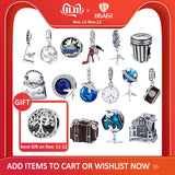 925 Sterling Silver Berloque Family House Eiffel Tower Camera Travel Dream Coffee Cup Shoes Charm Fit Charm Bracelet DIY Jewelry