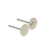 925 Sterling Silver Earring Stud Cabochon Flat Base Pad Blank 2mm-8mm For Diy Earring Pins Making Setting Component Findings