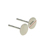 925 Sterling Silver Earring Stud Cabochon Flat Base Pad Blank 2mm-8mm For Diy Earring Pins Making Setting Component Findings