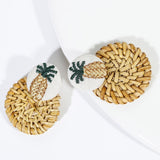 AENSOA Multiple 2019 Korea Handmade Bamboo Braid Pendent Drop Earrings New Fashion Rattan Vine Knit Long Earrings For Women Girl