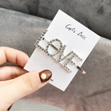 AOMU Fashion Luxury Crystal Rhinestones Hair Clips for Girls Leopard Acrylic Letters Hairpin Women Hair Accessories Hair Jewelry