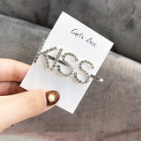 AOMU Fashion Luxury Crystal Rhinestones Hair Clips for Girls Leopard Acrylic Letters Hairpin Women Hair Accessories Hair Jewelry