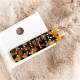 AOMU Fashion Luxury Crystal Rhinestones Hair Clips for Girls Leopard Acrylic Letters Hairpin Women Hair Accessories Hair Jewelry