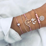 Ailend Bohemian Shell Moon Bracelet Set Fashion Pop Bracelet Women's Gift Vintage Bracelet Party 2019