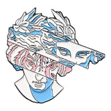 Amazing Art Enamel Pins Split Head Sculpture Badges Custom Brooches Cartoon Sponge Patrick Bag Clothes Lapel Pin Jewelry Gift