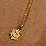 Anniyo A-Z Letters Gold Color Charm Pendant Necklaces for Women Girls English Initial Alphabet Chain Jewelry Best Gifts #114006