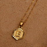 Anniyo A-Z Letters Gold Color Charm Pendant Necklaces for Women Girls English Initial Alphabet Chain Jewelry Best Gifts #114006