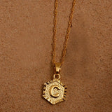 Anniyo A-Z Letters Gold Color Charm Pendant Necklaces for Women Girls English Initial Alphabet Chain Jewelry Best Gifts #114006