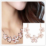 BYSPT Zircon Black Rose Flower Long Necklace Sweater Chain Fashion Metal Chain Crystal Flower Pendant Necklaces Adjusted