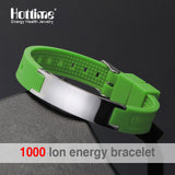 Black (Colour) Power Silicone Wristband 4 In 1 Bio Elelents Energy Magnetic Bracelet For Men Wrist Band Keep Balance Bracelets