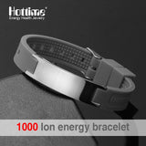 Black (Colour) Power Silicone Wristband 4 In 1 Bio Elelents Energy Magnetic Bracelet For Men Wrist Band Keep Balance Bracelets