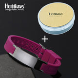 Black (Colour) Power Silicone Wristband 4 In 1 Bio Elelents Energy Magnetic Bracelet For Men Wrist Band Keep Balance Bracelets