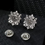 Bovvsky 1Pair Small Brooch Pin mini crown deer button brooch Unisex Maple Leaf Lapel Pins Suit Shirt Collar Jewelry Accessories