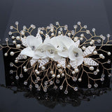 Bridal Hair Accessories Crystal Peals Hair Combs Wedding Hair Clips Accessories Jewelry Handmade Women Hair Ornaments Headpieces