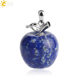 CSJA Hot Sale Apple Natural Stone Pendant Quartz Bead Crystal Pendants Necklace Fashion Jewelry for Women Girls Lovely Gift G046