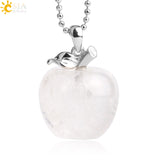 CSJA Hot Sale Apple Natural Stone Pendant Quartz Bead Crystal Pendants Necklace Fashion Jewelry for Women Girls Lovely Gift G046