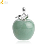 CSJA Hot Sale Apple Natural Stone Pendant Quartz Bead Crystal Pendants Necklace Fashion Jewelry for Women Girls Lovely Gift G046