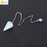CSJA Small Size Reiki Healing Pendulums Natural Stones Pendant Amulet Crystal Meditation Hexagonal Pendulum for Men Women F366