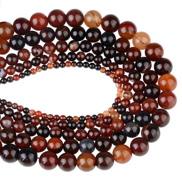 Chanfar 4 6 8 10 12mm Natural Stone Beads Black Lava Tiger Eye Bulk Loose Stone Beads For DIY Making Bracelet Necklace Jewelry