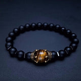 Charm Bracelet for Men Fashion Luxury Antique crown High quality Tiger eye stone bead Bracelets Jewelry Male Pulseira bileklik