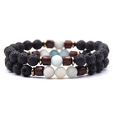 Couple bracelet set natural Stone bracelet/beads/lava/homme/fashion/bangles Bracelet Men Wooden bead mala bracelets Accessorie J