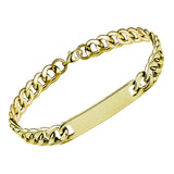 Custom Name ID Bar Bracelet Gold Stainless Steel Chain Bracelets For Men Hip Hop Personalize Jewelry Party Gift