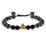 DOUVEI Drop Shipping Roman Knight Spartan Warrior Gladiator Helmet Bracelet Men Stone Bead Bracelet Mala Yoga Elastic Bracelet