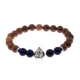 DOUVEI Drop Shipping Roman Knight Spartan Warrior Gladiator Helmet Bracelet Men Stone Bead Bracelet Mala Yoga Elastic Bracelet
