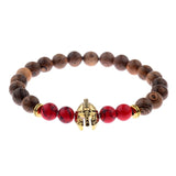 DOUVEI Drop Shipping Roman Knight Spartan Warrior Gladiator Helmet Bracelet Men Stone Bead Bracelet Mala Yoga Elastic Bracelet
