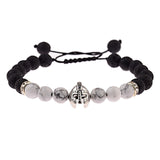 DOUVEI Drop Shipping Roman Knight Spartan Warrior Gladiator Helmet Bracelet Men Stone Bead Bracelet Mala Yoga Elastic Bracelet