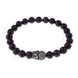 DOUVEI Round Black CZ Zircon Pave Lava Weaving Bracelet Men Beads Weaving Bracelet Homme Adjustable Dropshipping ABL005