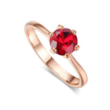 Double Fair 6 Claw 1 Carat Cubic Zirconia Wedding/Engagement rings For Women Silver/Rose Gold Color Women's Ring Jewelry DFR014