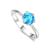 Double Fair 6 Claw 1 Carat Cubic Zirconia Wedding/Engagement rings For Women Silver/Rose Gold Color Women's Ring Jewelry DFR014