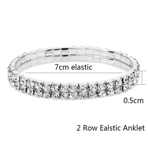 Elastic Anklet Stretch Anklets Women Boho Crystal Bracelet Cheville Barefoot Sandals Pulseras Tobilleras Mujer Foot Jewelry 2019