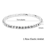 Elastic Anklet Stretch Anklets Women Boho Crystal Bracelet Cheville Barefoot Sandals Pulseras Tobilleras Mujer Foot Jewelry 2019