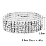 Elastic Anklet Stretch Anklets Women Boho Crystal Bracelet Cheville Barefoot Sandals Pulseras Tobilleras Mujer Foot Jewelry 2019
