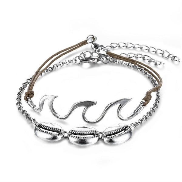 FAMSHIN Boho Beach Wave Shell Anklets Set For Women 2018 Shell Anklet Bracelets On The Leg Bohemian Foot Ocean Jewelry Gift