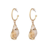 FASHIONSNOOPS New Sea Shell Pendant Earrings Gold Statement Earrings For Women Weddings Party Irregular Geometric Jewelry Gift