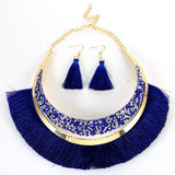 FLDZ New Crystal Metal Necklace For Women Shiny Tassel Choker Two Piece Sets Gold Necklaces Fashion Jewelry Accessories