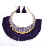 FLDZ New Crystal Metal Necklace For Women Shiny Tassel Choker Two Piece Sets Gold Necklaces Fashion Jewelry Accessories