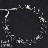 FORSEVEN Gold Silver Headbands Hair Jewelry Pearl Crystal Leaf  Bride Tiaras Headpiece Wedding Bridal Hair Accessories Gift JL