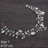 FORSEVEN Gold Silver Headbands Hair Jewelry Pearl Crystal Leaf  Bride Tiaras Headpiece Wedding Bridal Hair Accessories Gift JL