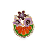 Fashion Enamel Animal Plant Fruit Brooch Pomegranate Umbrella Pearl Rhinestone Painting Oil Women Kids Badge Brooch Jewelry