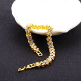 Fashion Gold Silver Roman Women Chain Crystal Bracelets Gifts Rhinestone Women 16.5 CM bracelet Harajuku Wedding Bracelets gifts