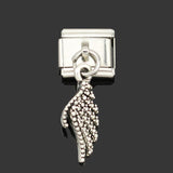 Hapiship 1Pcs 9mm Width Original Daisy Princess Angle Wing Hair Dryer Charm Fit Bracelet Stainless Steel Jewelry Making DJ20