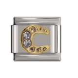 Hapiship 1Pcs 9mm Width Original Daisy Star Round Flower Crown Horseshoe Charm Fit Bracelet Stainless Steel Jewelry Making DJ13