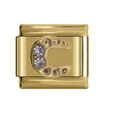 Hapiship 1Pcs 9mm Width Original Daisy Star Round Flower Crown Horseshoe Charm Fit Bracelet Stainless Steel Jewelry Making DJ13